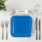 24 Count Royal Blue Square Paper Dessert Plates for Birthday Wedding Baby Shower Party Events Easy Cleanup 7 Inch